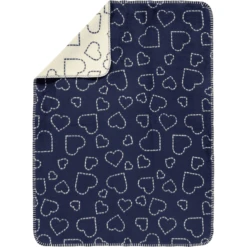 ALVI Babydecke Baumwolle Hearts Navy