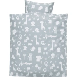 Alvi Bettwäsche 80 X 80 Cm, Zootiere Puderblau