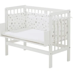 Alvi Nestchen Für Beistellbett, Sterne Silbergrau Exklusiv