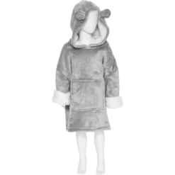 Atmosphera Kapuzen-Kuscheldecke Katze Grau