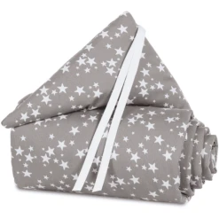 Babybay® Nestchen Piqué Boxspring XXL Taupe Sterne Weiß