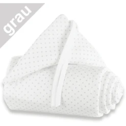 Babybay Nestchen Piqué Maxi Punkte Perlgrau 168 X 24 Cm