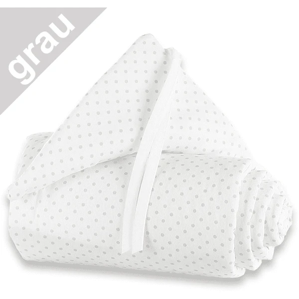 Babybay Nestchen Piqué Maxi Punkte Perlgrau 168 X 24 Cm