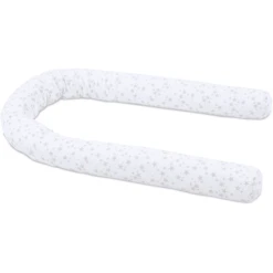 Babybay® Nestchenschlange Piqué Weiß Sterne Perlgrau