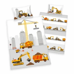 Babybest® Flanell-Bettwäsche Baustelle 100 X 135 Cm