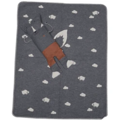 DAVID FUSSENEGGER Set Decke In Puppe Wolf Grau 70 X 90 Cm