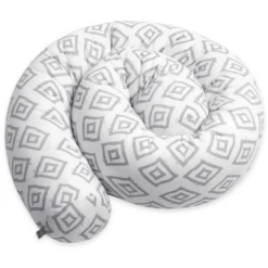 Emma & Noah Bettschlange Rauten Grau