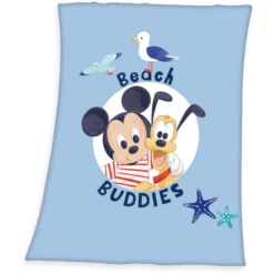 HERDING Microfaserflauschdecke Disney’s Mickey Mouse Beach Buddies 75x100 Cm