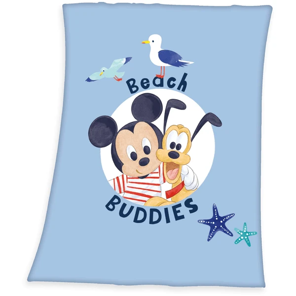 HERDING Microfaserflauschdecke Disney’s Mickey Mouse Beach Buddies 75x100 Cm