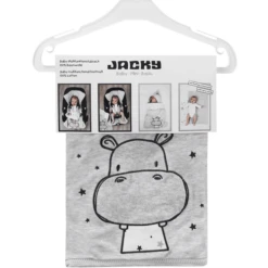 JACKY Multifunktionsfußsack HIPPO Hellgrau Melange Gemustert