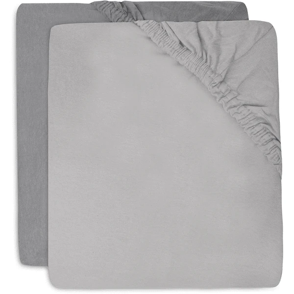 Jollein Jersey Spannbettlaken 60x120cm 2-er Pack Soft Grey