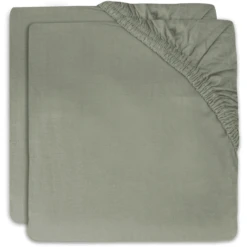 Jollein Spannbettlaken Wiege Jersey 40/50x80/90cm 2-er Pack Ash Green