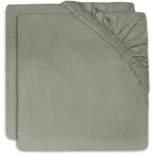 Jollein Spannbettlaken Wiege Jersey 40/50x80/90cm 2-er Pack Ash Green