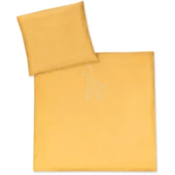 JULIUS ZÖLLNER Bettwäsche Mit Applikation Curry Giraffe 80 X 80 Cm