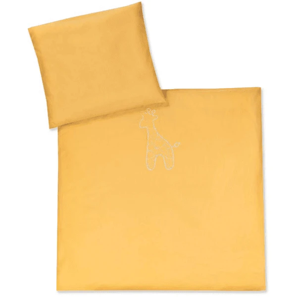 JULIUS ZÖLLNER Bettwäsche Mit Applikation Curry Giraffe 80 X 80 Cm