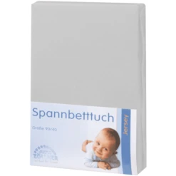 JULIUS ZÖLLNER Spannbetttuch Jersey Für Wiege Hellgrau