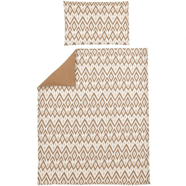 Meyco Bettwäsche Kinderbett 100 X 135 Cm Ikat Sand / Uni Toffee