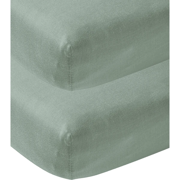 Meyco Jersey Spannbettlaken 2er Pack 70 X 140 Cm Stone Green