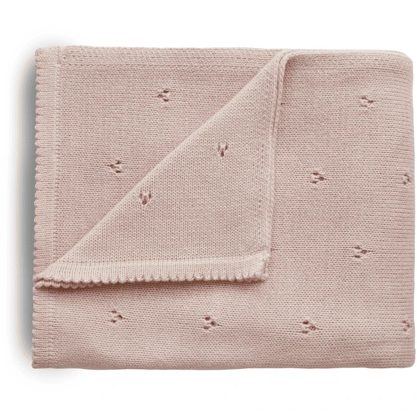 Mushie Strickdecke Pointelle Blush 80 X 100 Cm