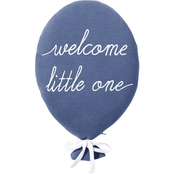 Nordic Coast Company Dekokissen Ballon "welcome Little One" Blau