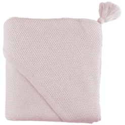 Pink No More Gewebte Decke Aus Bambus Mit Kapuze 90x 90 Cm Baby-Accessoires Dunkelpink