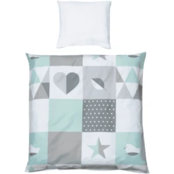 Roba Wiegenbettwäsche 2-teilig Happy Patch Mint 80 X 80 Cm