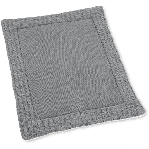 Sterntaler Strick-Krabbeldecke Silber Meliert 100 Cm X 80 Cm