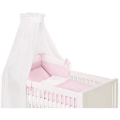 Träumeland Bett-Set 3-tlg 100 X 135cm Krone Rosa