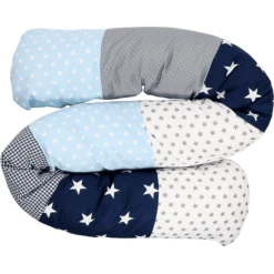 Ullenboom Baby-Bettschlange Blau Hellblau Grau 160 Cm