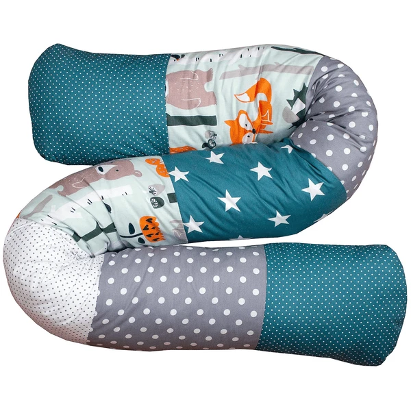 Ullenboom Baby-Bettschlange Waldtiere Petrol 160 Cm