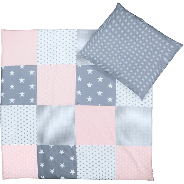 Ullenboom Baby Bettwäsche-Set Rosa Grau 80 X 80 Cm + 35 X 40 Cm