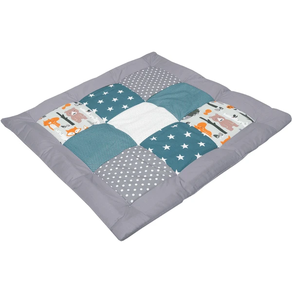 Ullenboom Krabbeldecke & Laufgittereinlage 80X80 Cm Waldtiere Petrol
